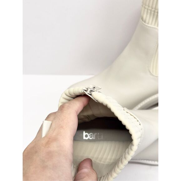 Bar III Boots Size 10 Cream Block Heel Womens Ribbed Ankle Booties - Picture 7 of 10